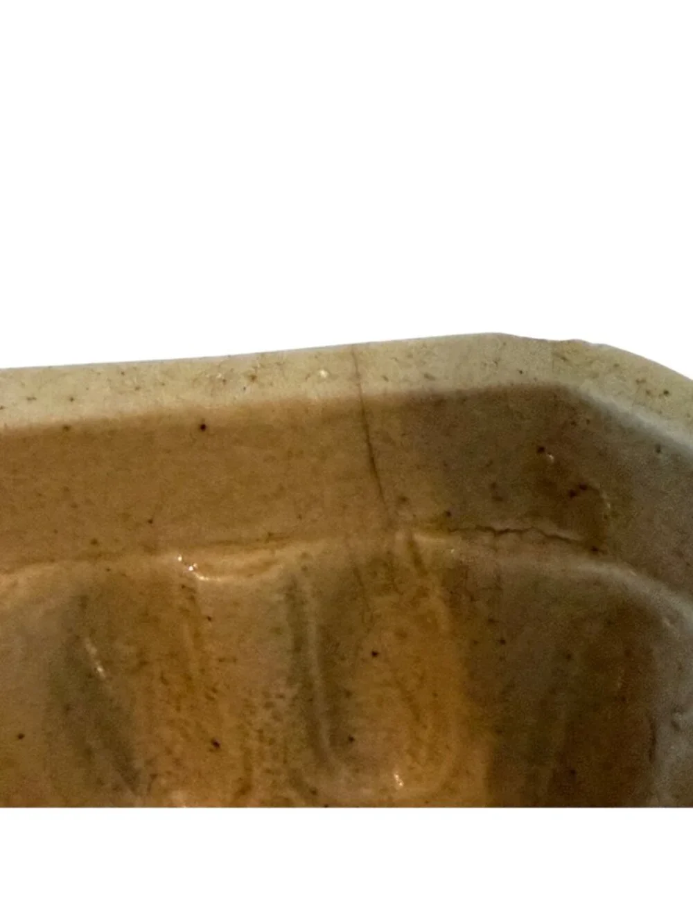 Antique Yellowware Wheat Sheaf Pudding Mold Stoneware Jelly Mold Primitive 7.5